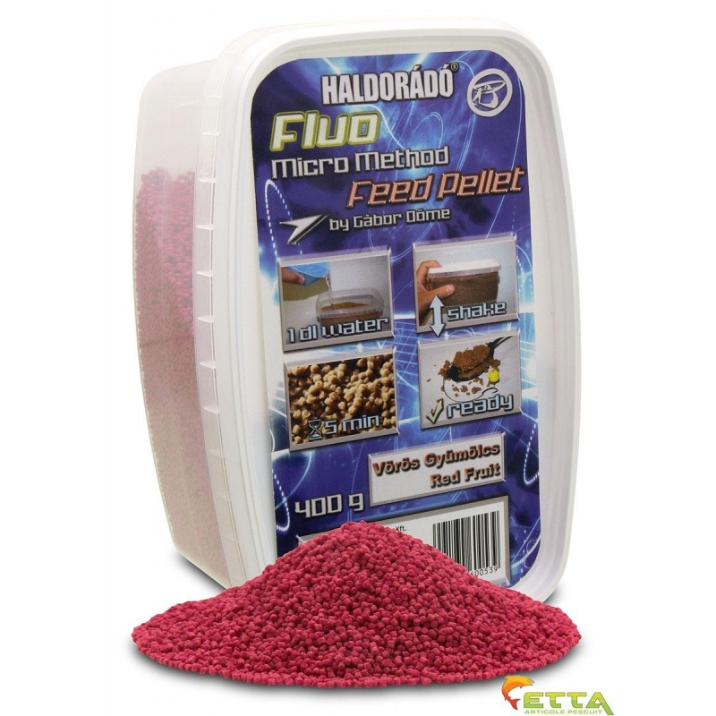 Haldorado - Fluo Micro Method Feed Pellet Red Fruit 400g